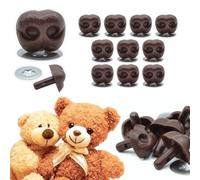 celloexpress 20mm x 16mm Brown Animal/Dog NOSES with Metal Backs - Teddy Bear & Soft Toy Making Detailed Noses - Pack of 10