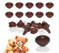 celloexpress 20mm x 16mm Dark Brown Triangle Noses with Plastic Backs - Safety Noses for Soft Toy Teddy Bear Animal Making (Pack of 10)