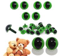 celloexpress 21mm Green Cats Eyes with Plastic Backs - Safety Eyes for Soft Toy Teddy Bear Animal Making (Pack of 3 Pairs)