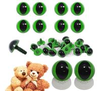 celloexpress 21mm Green Cats Eyes with Plastic Backs - Safety Eyes for Soft Toy Teddy Bear Animal Making (Pack of 4 Pairs)