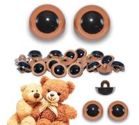 celloexpress 21mm Tawny Brown Sew On Eyes - 1 Pair - Half Round Button Eyes for Teddy Bear Animal Soft Toy Making