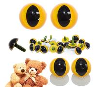 celloexpress 21mm Yellow Cats Eyes with Plastic Backs - Safety Eyes for Soft Toy Teddy Bear Animal Making (Pack of 1 Pair)