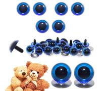 celloexpress 24mm Transparent Blue Crystal Eyes with Metal Backs - Safety Eyes for Soft Toy Teddy Bear Animal Making (Pack of 3 Pairs)