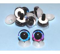 celloexpress 25mm Mermaid 3D Glitter Eyes with Plastic Backs - 2 Tone Sparkle Safety Eyes for Soft Toy Teddy Bear Animal Making (Pack of 4 Pairs)
