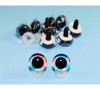 celloexpress 25mm Rainbow 3D Glitter Eyes with Plastic Backs - 2 Tone Sparkle Safety Eyes for Soft Toy Teddy Bear Animal Making (Pack of 10 Pairs)