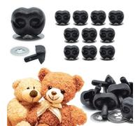 celloexpress 25mm x 19mm Black Animal/Dog NOSES with Metal Backs - Teddy Bear & Soft Toy Making Detailed Noses - Pack of 50