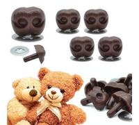 celloexpress 30mm x 24mm Brown Animal/Dog NOSES with Metal Backs - Teddy Bear & Soft Toy Making Detailed Noses - Pack of 4