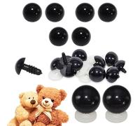 celloexpress 35mm Solid Black Eyes with Plastic Backs - Safety Eyes for Soft Toy or Teddy Bear Making - Pack of 3 Pairs