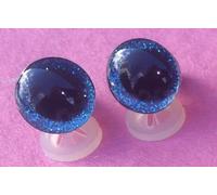 celloexpress 3D Blue 14mm Glitter Sparkle Eyes with Plastic Backs - Safety Glitter Sparkle Eyes for Soft Toy or Teddy Bear Making - Pack of 25 Pairs