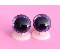 celloexpress 3D Purple 12mm Glitter Sparkle Eyes with Plastic Backs Safety Glitter Sparkle Eyes for Soft Toy or Teddy Bear Making - Pack of 1 Pair