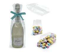 celloexpress 4.75" x 2" x 14" (Long) Gusset Bag Party Bags for Favour Crafts Sweets Display Gifts Crimp Clear Cellophane Cello - Pack of 25