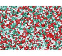 celloexpress 4mm Christmas Mix Circles Mini Doll Buttons for Dolls & Soft Toys Clothes - 4mm Assorted Colours & Designs (Pack of 200, Christmas Mix Circles)