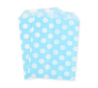 celloexpress 5" x 7" Aqua Polka Dot Paper Sweet Bags - Classic Confectionery Gift Shop Goodie Party Bags (Pack of 10)