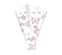 celloexpress 50cm x 44cm Abigail Pink & Lilac Florist Bouquet Flower Sleeves - Gift Wrap, Cellophane Bag, Packing Cover (Pack of 50)