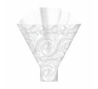 celloexpress 50cm x 44cm Roses White Florist Bouquet Flower Sleeves - Gift Wrap, Cellophane Bag, Packing Cover (Pack of 10)