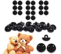 celloexpress 6mm Black Sew On Eyes - 10 Pairs - Half Round Button Eyes for Teddy Bear Animal Soft Toy Making