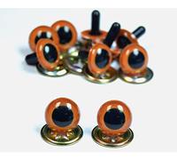 celloexpress 6mm Tawny Brown Crystal Eyes with Metal Backs - Safety Eyes for Soft Toy Teddy Bear Animal Making (Pack of 5 Pairs)