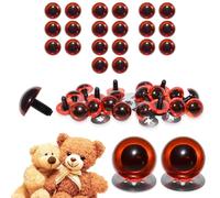 celloexpress 6mm Transparent Amber Crystal Eyes with Metal Backs - Safety Eyes for Soft Toy Teddy Bear Animal Making (Pack of 10 Pairs)