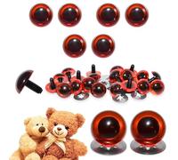 celloexpress 6mm Transparent Amber Crystal Eyes with Metal Backs - Safety Eyes for Soft Toy Teddy Bear Animal Making (Pack of 3 Pairs)