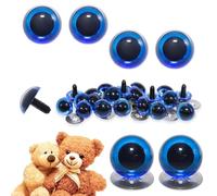 celloexpress 6mm Transparent Blue Crystal Eyes with Metal Backs - Safety Eyes for Soft Toy Teddy Bear Animal Making (Pack of 2 Pairs)