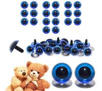 celloexpress 6mm Transparent Blue Crystal Eyes with Metal Backs - Safety Eyes for Soft Toy Teddy Bear Animal Making (Pack of 10 Pairs)