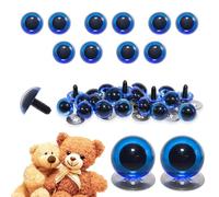 celloexpress 6mm Transparent Blue Crystal Eyes with Metal Backs - Safety Eyes for Soft Toy Teddy Bear Animal Making (Pack of 5 Pairs)