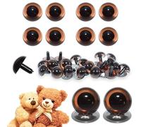 celloexpress 6mm Transparent Brown Crystal Eyes with Metal Backs - Safety Eyes for Soft Toy Teddy Bear Animal Making (Pack of 4 Pairs)
