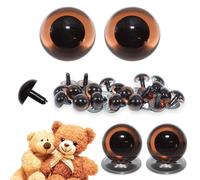 celloexpress 6mm Transparent Brown Crystal Eyes with Metal Backs - Safety Eyes for Soft Toy Teddy Bear Animal Making (Pack of 1 Pair)