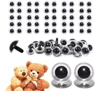 celloexpress 6mm Transparent Clear Crystal Eyes with Metal Backs - Safety Eyes for Soft Toy Teddy Bear Animal Making (Pack of 50 Pairs)