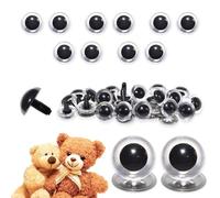 celloexpress 6mm Transparent Clear Crystal Eyes with Metal Backs - Safety Eyes for Soft Toy Teddy Bear Animal Making (Pack of 5 Pairs)