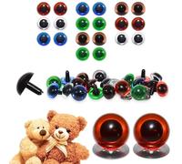 celloexpress 6mm Transparent Mixed Crystal Eyes with Metal Backs - Safety Eyes for Soft Toy Teddy Bear Animal Making (Pack of 10 Pairs)