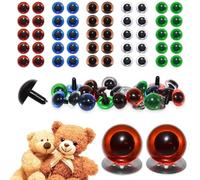 celloexpress 6mm Transparent Mixed Crystal Eyes with Metal Backs - Safety Eyes for Soft Toy Teddy Bear Animal Making (Pack of 50 Pairs)
