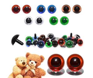 celloexpress 6mm Transparent Mixed Crystal Eyes with Metal Backs - Safety Eyes for Soft Toy Teddy Bear Animal Making (Pack of 5 Pairs)