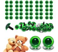 celloexpress 6mm Transparent N. Green Crystal Eyes with Metal Backs - Safety Eyes for Soft Toy Teddy Bear Animal Making (Pack of 25 Pairs)