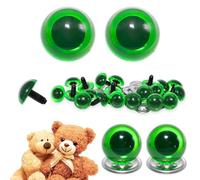 celloexpress 6mm Transparent N. Green Crystal Eyes with Metal Backs - Safety Eyes for Soft Toy Teddy Bear Animal Making (Pack of 1 Pair)