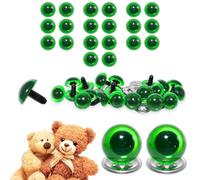 celloexpress 6mm Transparent N. Green Crystal Eyes with Metal Backs - Safety Eyes for Soft Toy Teddy Bear Animal Making (Pack of 10 Pairs)