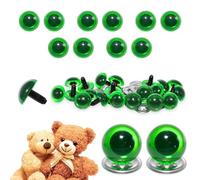 celloexpress 6mm Transparent N. Green Crystal Eyes with Metal Backs - Safety Eyes for Soft Toy Teddy Bear Animal Making (Pack of 5 Pairs)