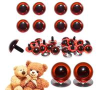 celloexpress 7.5mm Transparent Amber Crystal Eyes with Metal Backs - Safety Eyes for Soft Toy Teddy Bear Animal Making (Pack of 4 Pairs)