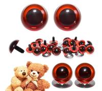 celloexpress 7.5mm Transparent Amber Crystal Eyes with Metal Backs - Safety Eyes for Soft Toy Teddy Bear Animal Making (Pack of 1 Pair)