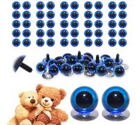 celloexpress 7.5mm Transparent Blue Crystal Eyes with Metal Backs - Safety Eyes for Soft Toy Teddy Bear Animal Making (Pack of 25 Pairs)