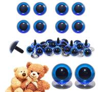 celloexpress 7.5mm Transparent Blue Crystal Eyes with Metal Backs - Safety Eyes for Soft Toy Teddy Bear Animal Making (Pack of 4 Pairs)