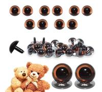 celloexpress 7.5mm Transparent Brown Crystal Eyes with Metal Backs - Safety Eyes for Soft Toy Teddy Bear Animal Making (Pack of 5 Pairs)