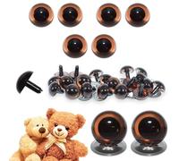 celloexpress 7.5mm Transparent Brown Crystal Eyes with Metal Backs - Safety Eyes for Soft Toy Teddy Bear Animal Making (Pack of 3 Pairs)