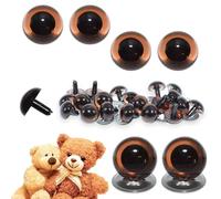 celloexpress 7.5mm Transparent Brown Crystal Eyes with Metal Backs - Safety Eyes for Soft Toy Teddy Bear Animal Making (Pack of 2 Pairs)