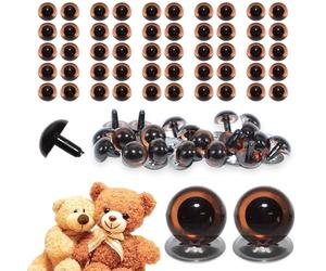 celloexpress 7.5mm Transparent Brown Crystal Eyes with Metal Backs - Safety Eyes for Soft Toy Teddy Bear Animal Making (Pack of 50 Pairs)