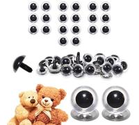 celloexpress 7.5mm Transparent Clear Crystal Eyes with Metal Backs - Safety Eyes for Soft Toy Teddy Bear Animal Making (Pack of 10 Pairs)
