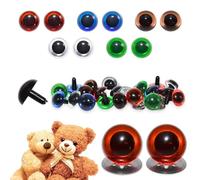 celloexpress 7.5mm Transparent Mixed Crystal Eyes with Metal Backs - Safety Eyes for Soft Toy Teddy Bear Animal Making (Pack of 5 Pairs)