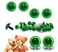 celloexpress 7.5mm Transparent N. Green Crystal Eyes with Metal Backs - Safety Eyes for Soft Toy Teddy Bear Animal Making (Pack of 2 Pairs)