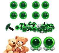 celloexpress 7.5mm Transparent N. Green Crystal Eyes with Metal Backs - Safety Eyes for Soft Toy Teddy Bear Animal Making (Pack of 4 Pairs)