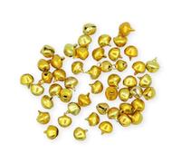 celloexpress 7.5mm Yellow Gold Jingle Bells - Mini Christmas Craft DIY Festive Decorations Gift Wrap (Pack of 25)